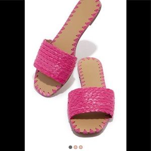 Size 7.5 never used fuchsia pink summer  flats.